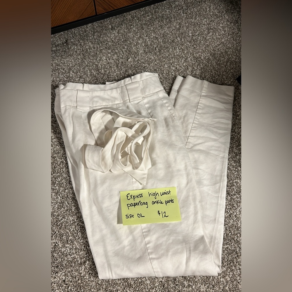 Express tie waist ankle pants